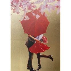 KARE Design Tableaux Sur Toile|Tableau Touched Flower Couple Dore-Fuchsia 120X160