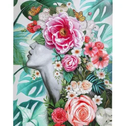 KARE Design Tableaux Sur Toile|Tableau Touched Flower Lady 90X120Cm