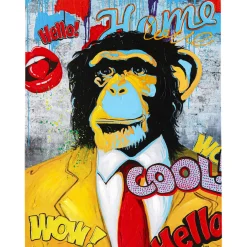 KARE Design Tableaux Sur Toile|Tableau Touched Show Monkey 90X120Cm