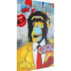 KARE Design Tableaux Sur Toile|Tableau Touched Show Monkey 90X120Cm