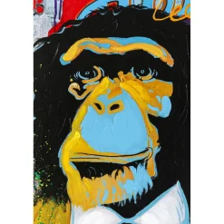 KARE Design Tableaux Sur Toile|Tableau Touched Show Monkey 90X120Cm