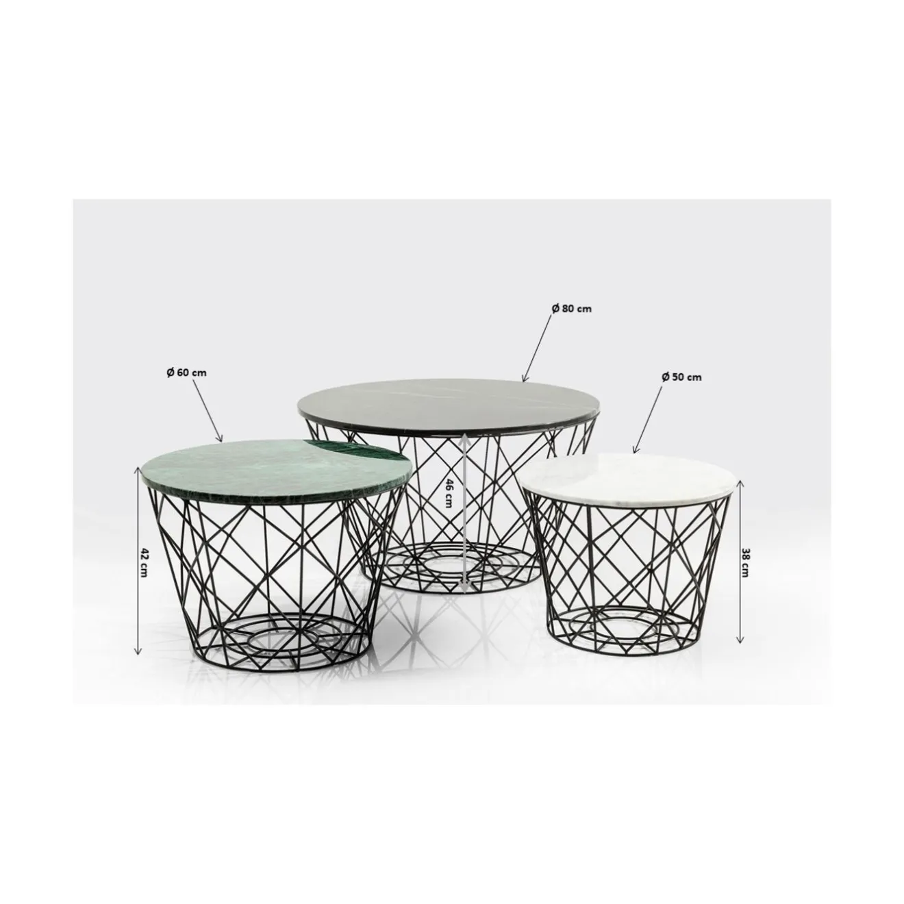 KARE Design Tables Basses|Tables Basses East Coast Rond (Jeu De 3)