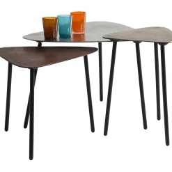 KARE Design Tables Basses|Tables Basses Loft Triangle Vintage (Set De 3)