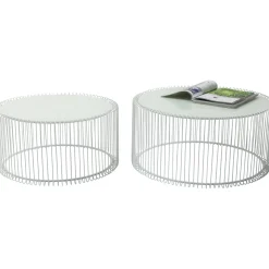 KARE Design Tables Basses|Tables Basses Wire Blanches (Set De 2)