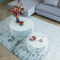 KARE Design Tables Basses|Tables Basses Wire Blanches (Set De 2)