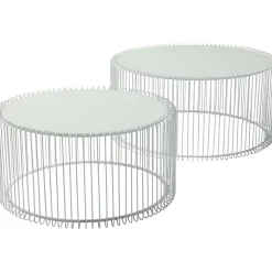 KARE Design Tables Basses|Tables Basses Wire Blanches (Set De 2)