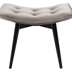 KARE Design Tabourets|Tabouret Black Vicky Velours Gris 46X59Cm