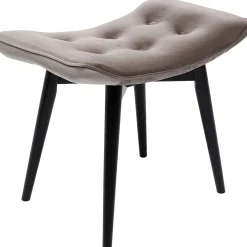 KARE Design Tabourets|Tabouret Black Vicky Velours Gris 46X59Cm