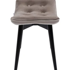 KARE Design Tabourets|Tabouret Black Vicky Velours Gris 46X59Cm