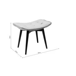 KARE Design Tabourets|Tabouret Black Vicky Velours Gris 46X59Cm
