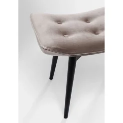 KARE Design Tabourets|Tabouret Black Vicky Velours Gris 46X59Cm