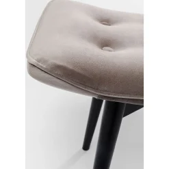 KARE Design Tabourets|Tabouret Black Vicky Velours Gris 46X59Cm