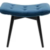 KARE Design Tabourets|Tabouret Black Vicky Velours Bleu Petrole 59X37Cm