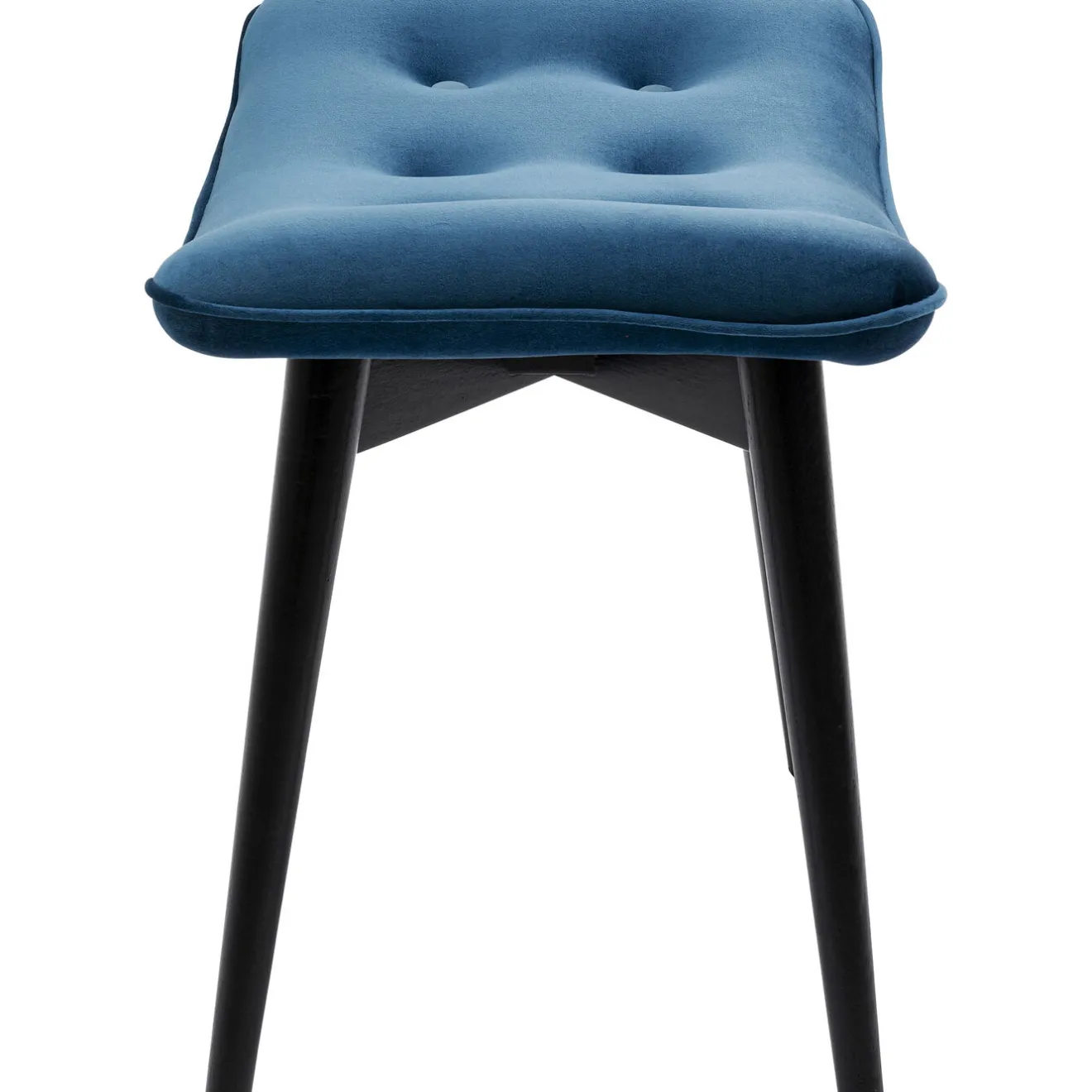KARE Design Tabourets|Tabouret Black Vicky Velours Bleu Petrole 59X37Cm