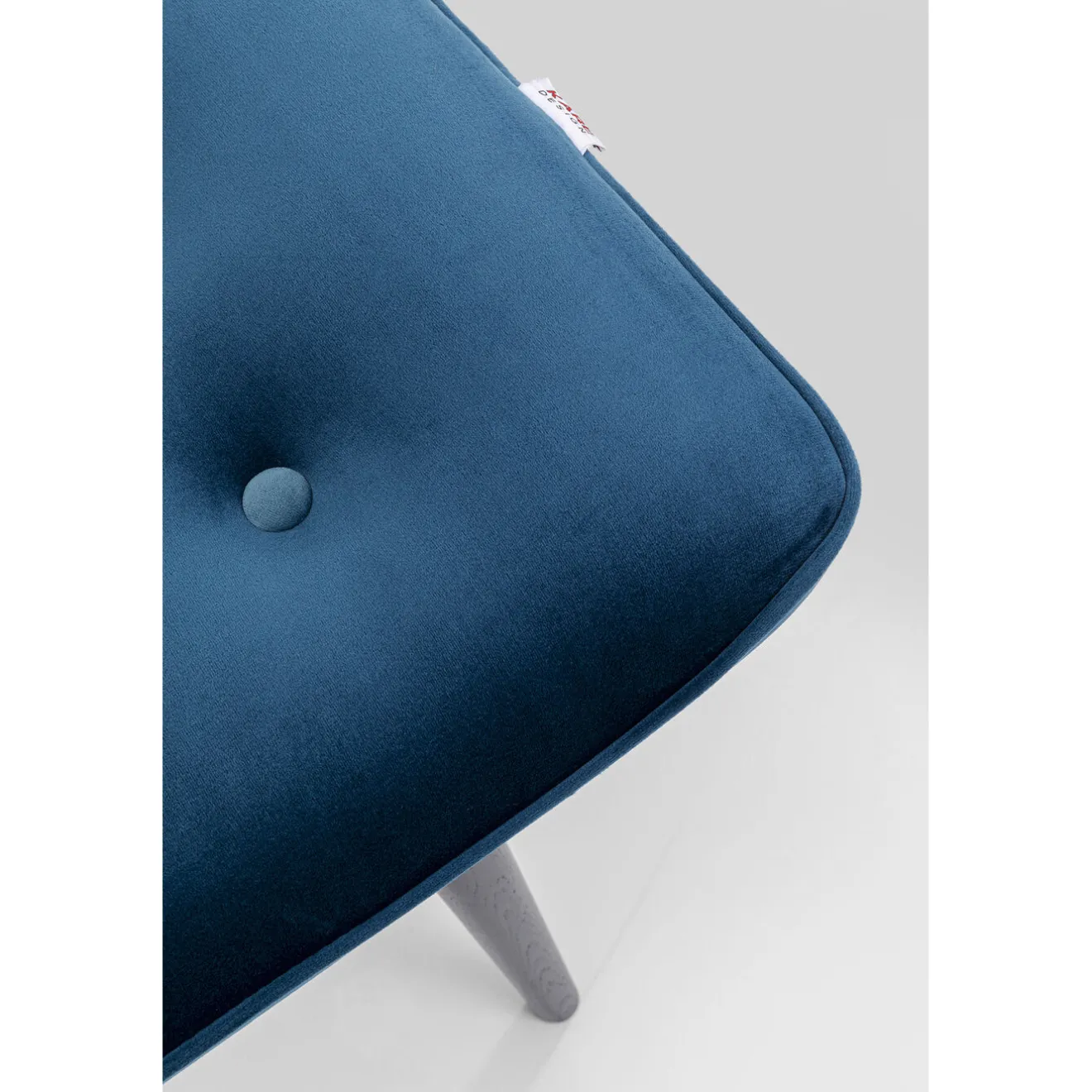 KARE Design Tabourets|Tabouret Black Vicky Velours Bleu Petrole 59X37Cm