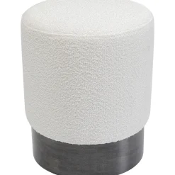 KARE Design Tabourets|Tabouret Cherry Boucle Creme Smoke O35Cm