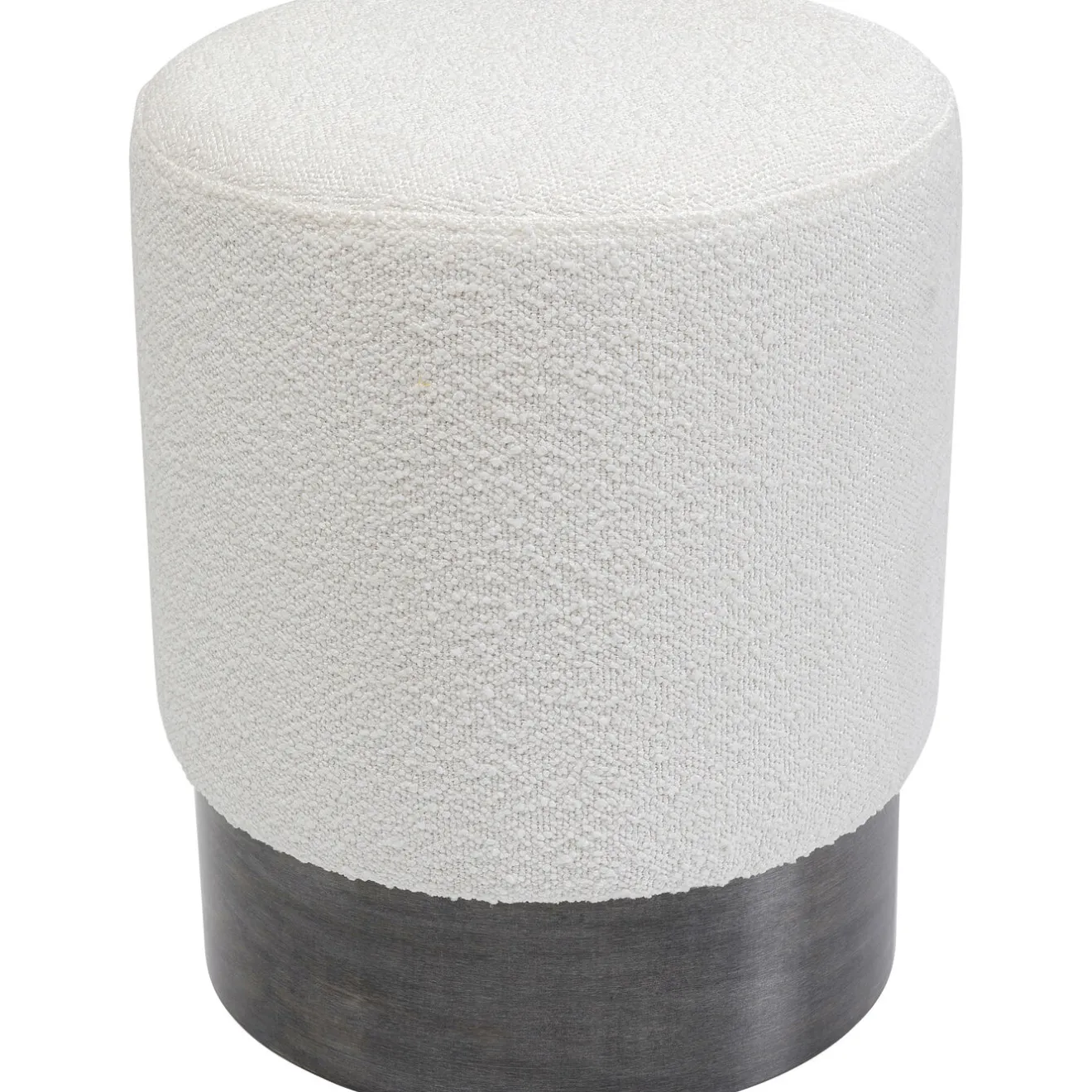 KARE Design Tabourets|Tabouret Cherry Boucle Creme Smoke O35Cm