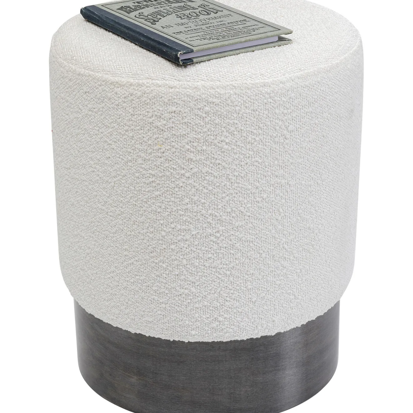 KARE Design Tabourets|Tabouret Cherry Boucle Creme Smoke O35Cm