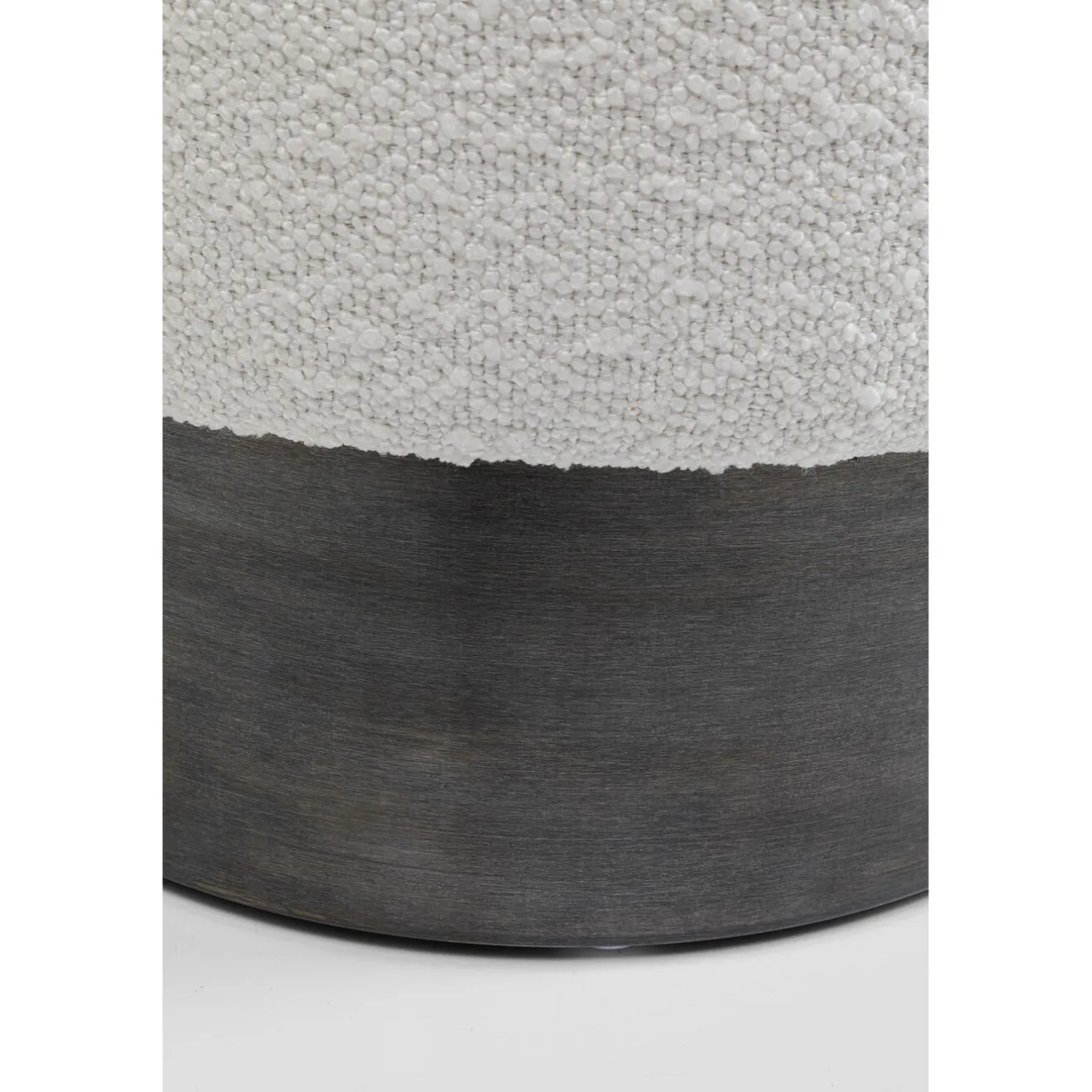 KARE Design Tabourets|Tabouret Cherry Boucle Creme Smoke O35Cm