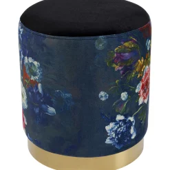 KARE Design Tabourets|Tabouret Cherry Flower Noir Laiton O32Cm