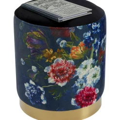 KARE Design Tabourets|Tabouret Cherry Flower Noir Laiton O32Cm