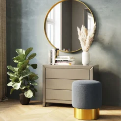 KARE Design Tabourets|Tabouret Cherry Lina Bleu Clair Laiton O35Cm