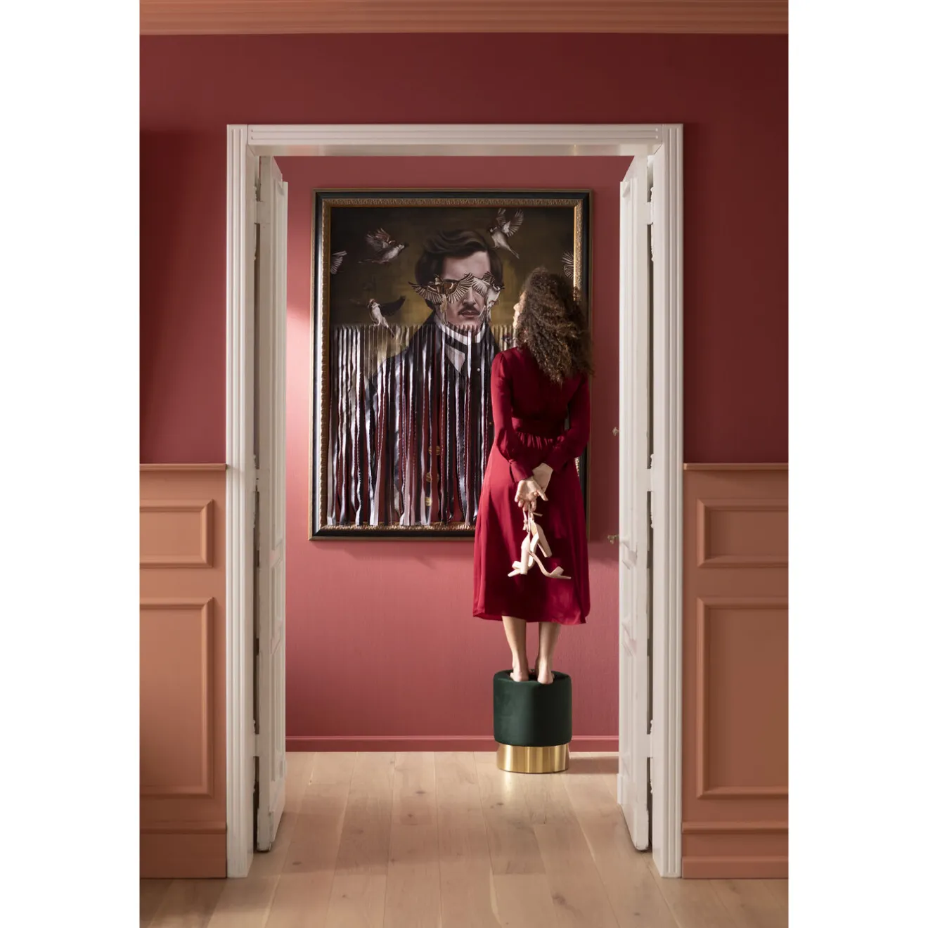 KARE Design Tabourets|Tabouret Cherry Vert Laiton O35Cm