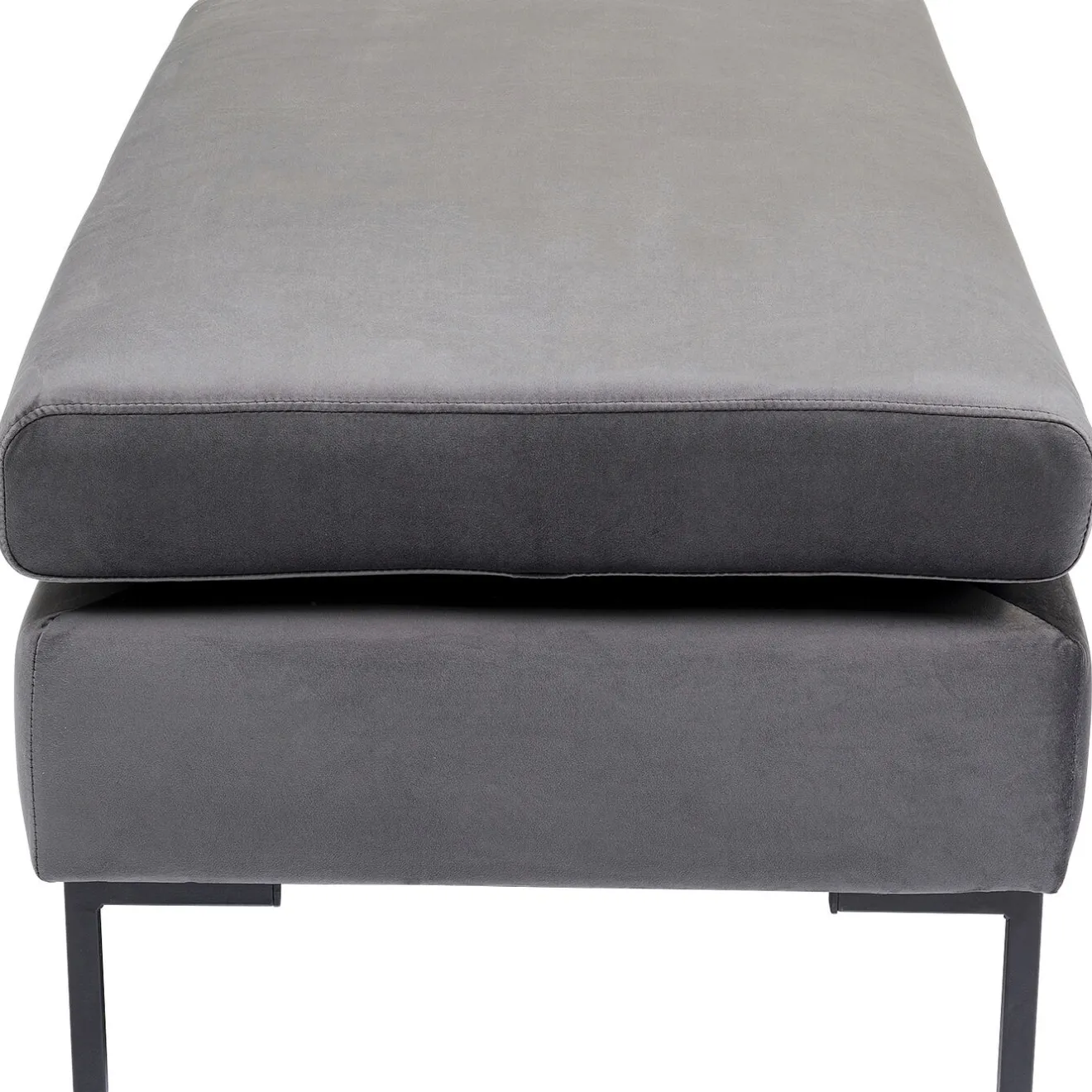 KARE Design Tabourets|Tabouret Gianni Velours Gris Noir