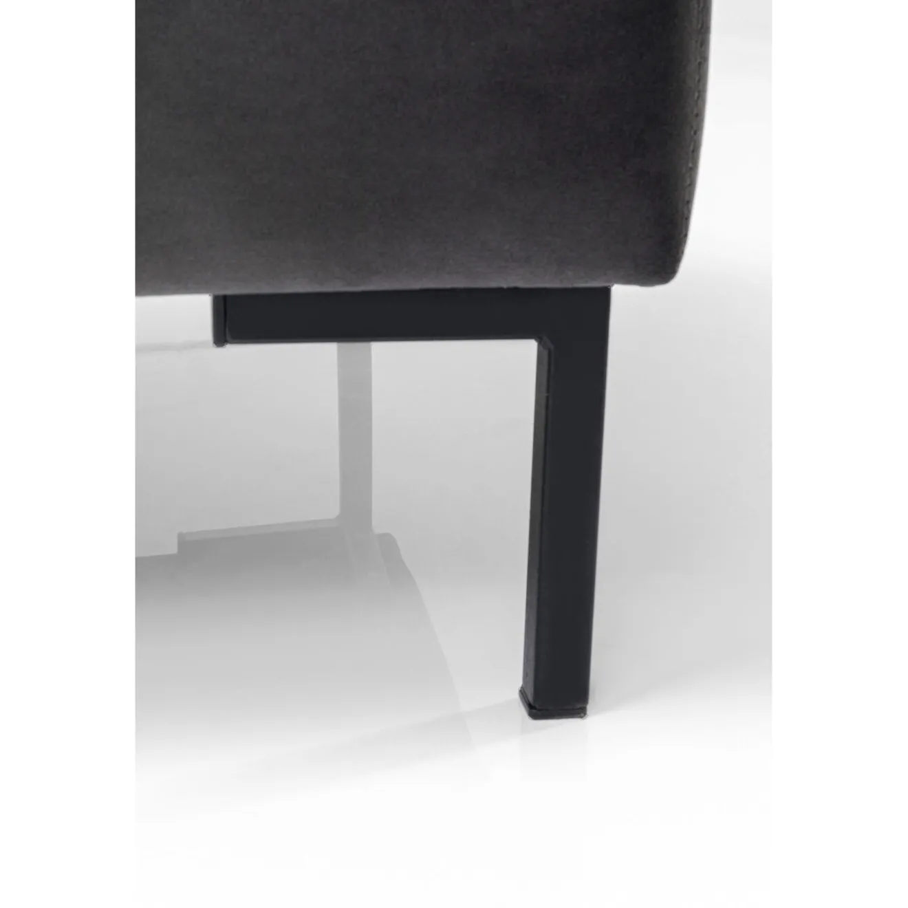 KARE Design Tabourets|Tabouret Gianni Velours Gris Noir