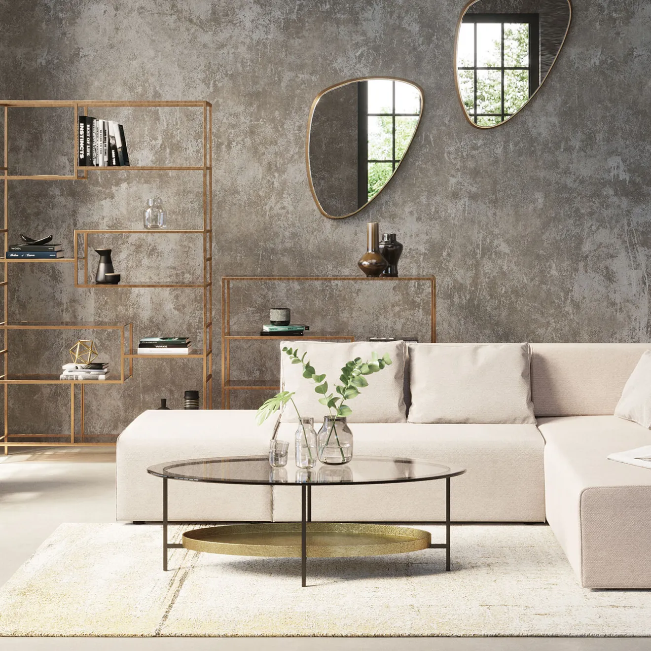 KARE Design Tapis À Poils Courts|Tapis Àbstract Beige 170X240Cm