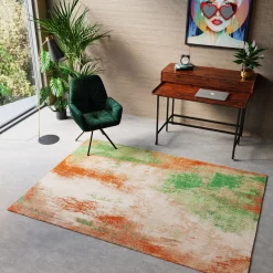 KARE Design Tapis À Poils Courts|Tapis Downtown Vert 170X240Cm
