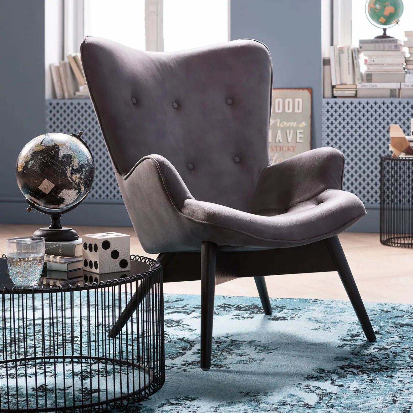 KARE Design Tapis À Poils Courts|Tapis Kelim Pop Turquoise 170X240Cm