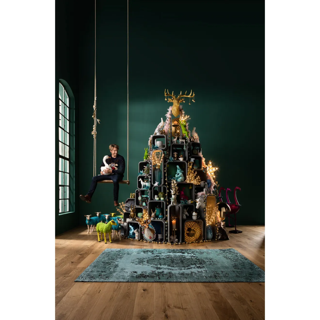 KARE Design Tapis À Poils Courts|Tapis Kelim Pop Turquoise 170X240Cm