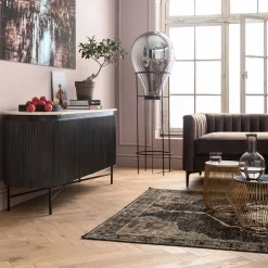 KARE Design Tapis À Poils Courts|Tapis Ornamento Anthracite 170X240Cm