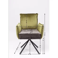KARE Design Chaises Avec Accoudoirs|Tourne Chaise A. Acc. Chelsea.Vert