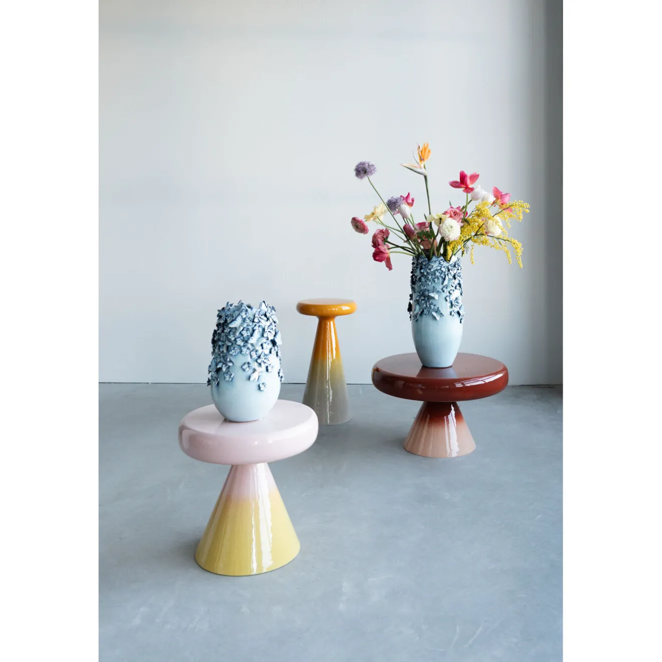 KARE Design Vases|Vase Butterflies Bleu Clair 35Cm