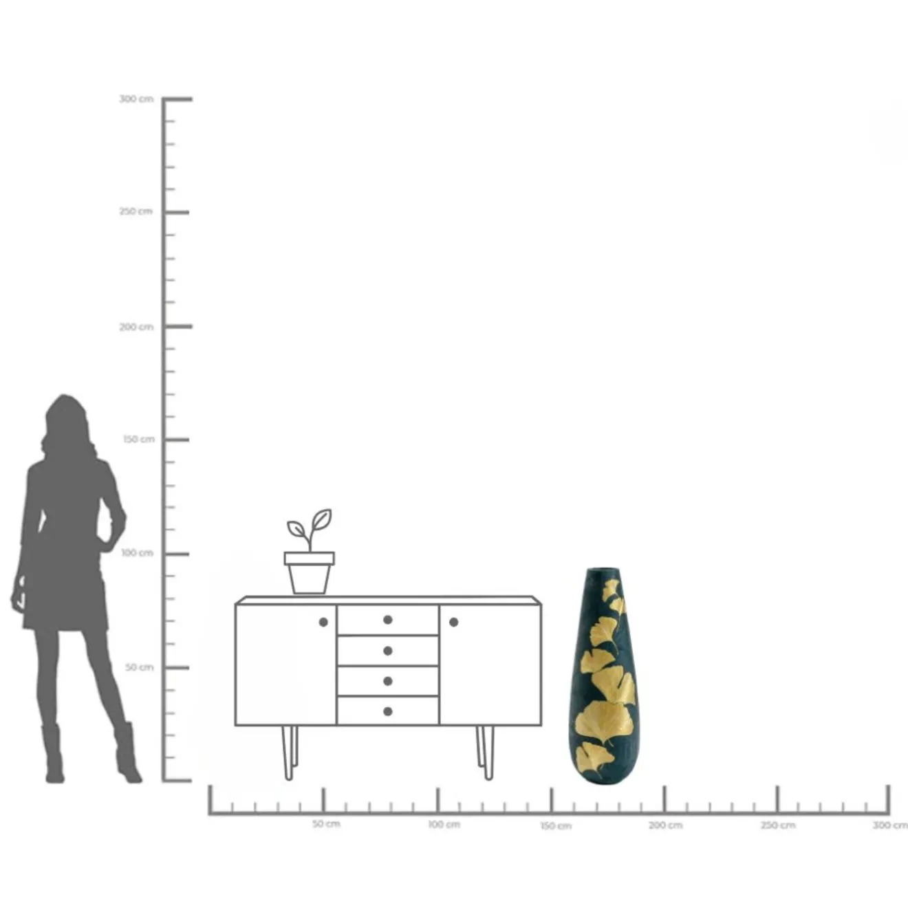 KARE Design Vases|Vase Elegance Ginkgo 95