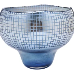 KARE Design Vases|Vase Grid Luster Bleu 28Cm
