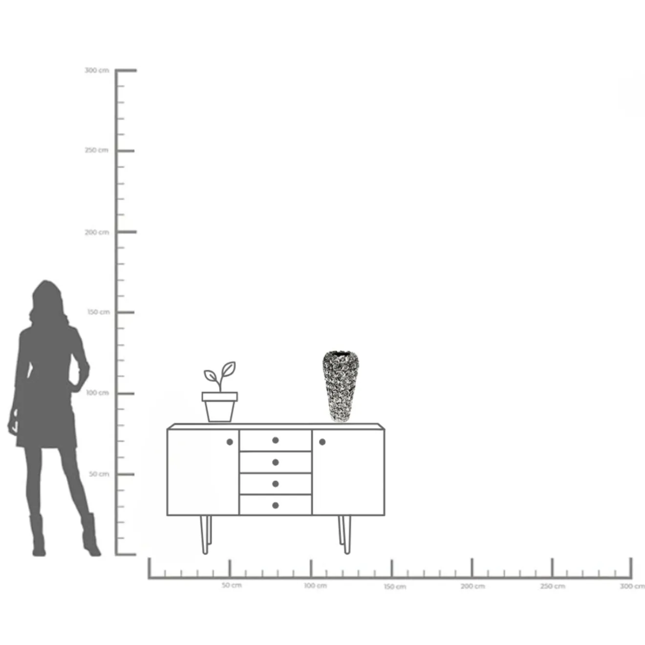 KARE Design Vases|Vase Rose Multi Chrome Gm