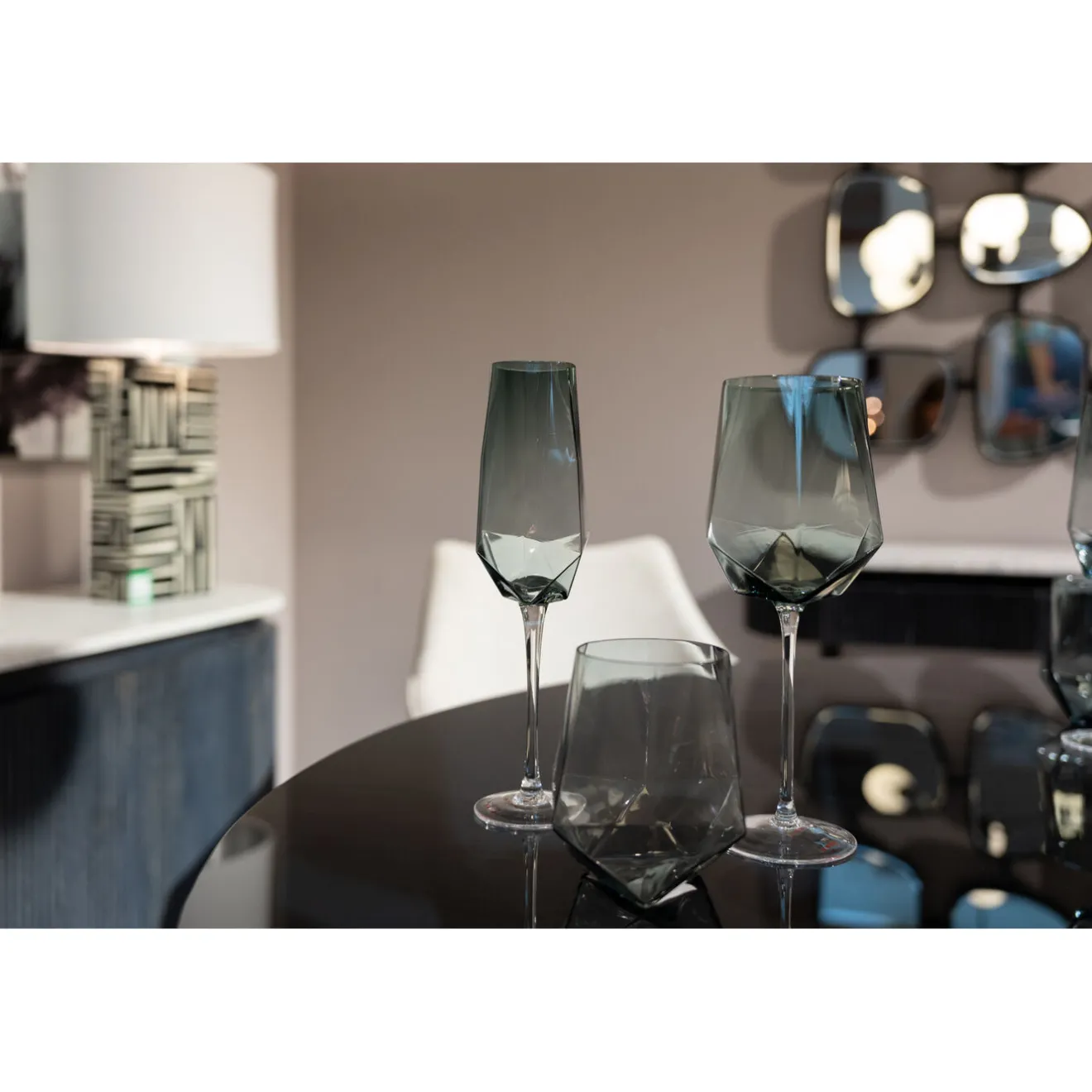 KARE Design Verres|Verre A Vin Diamond Smoke