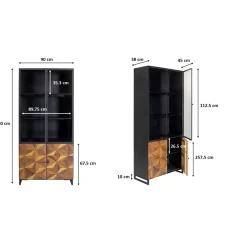 KARE Design Vitrines|Vitrine Illusion Dore 90X180Cm